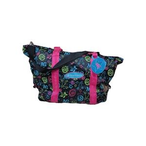American Girl Doodle Duffel Bag Large Tote Overnight Luggage Carry-on Pink Black